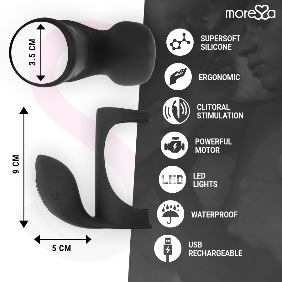 Brandon Vibrating Penis Ring Sheath 7 Modes - Silicone - MORESSA