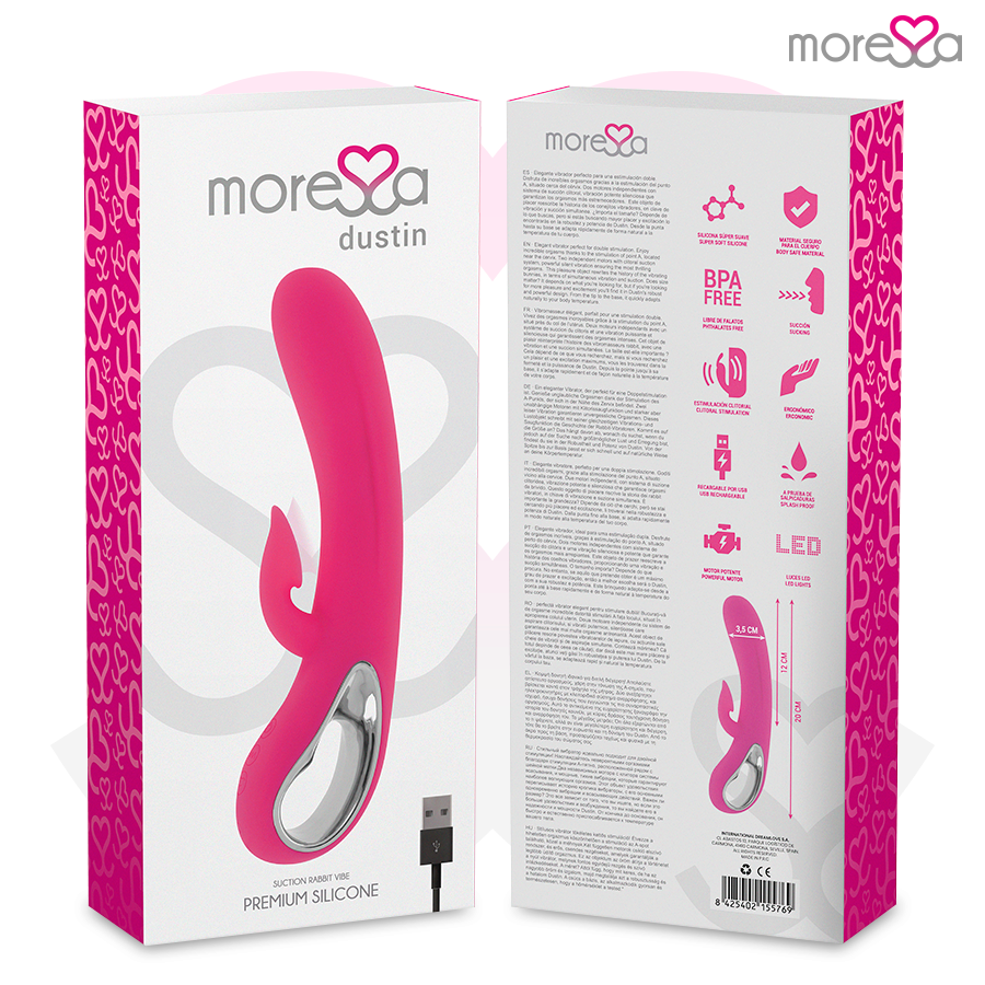 Dustin Clitoral Suction Vibrator - Premium Silicone - 20.5 cm - Moressa