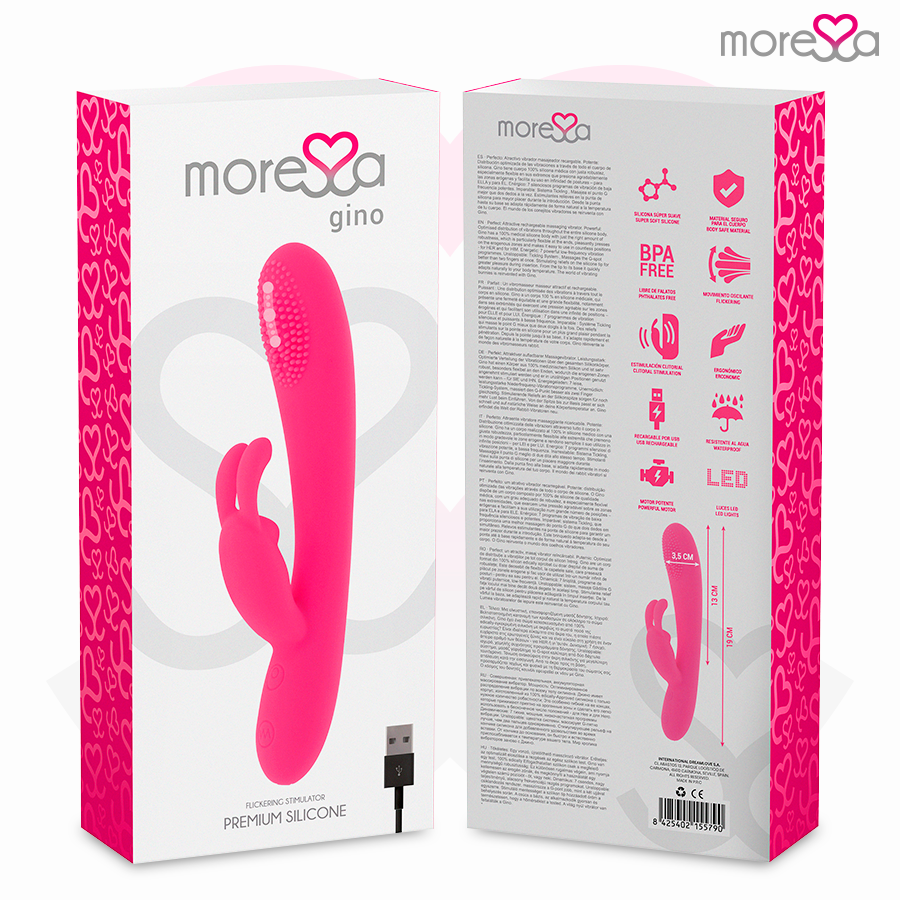 Gino Premium Silicone Rechargeable Vibrator – 19 cm – MORESSA