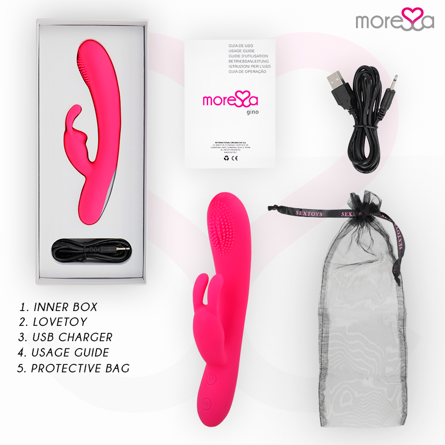 Gino Premium Silicone Rechargeable Vibrator – 19 cm – MORESSA