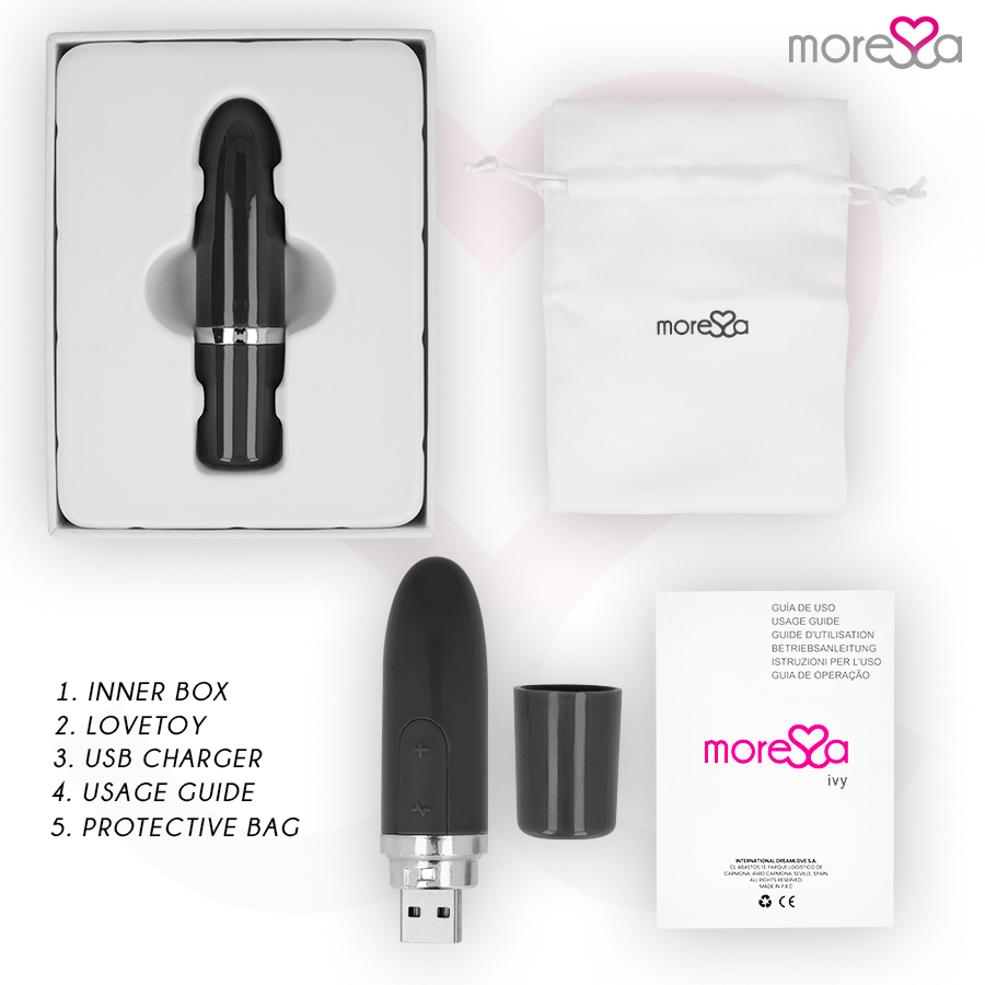 IVY Travel Lipstick Vibrator Black - 9.0 cm x 2.2 cm - Moressa