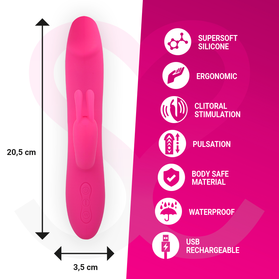 Molly Premium Silicone Rabbit Vibrator | 20.5 cm x 3.5 cm | MORESSA