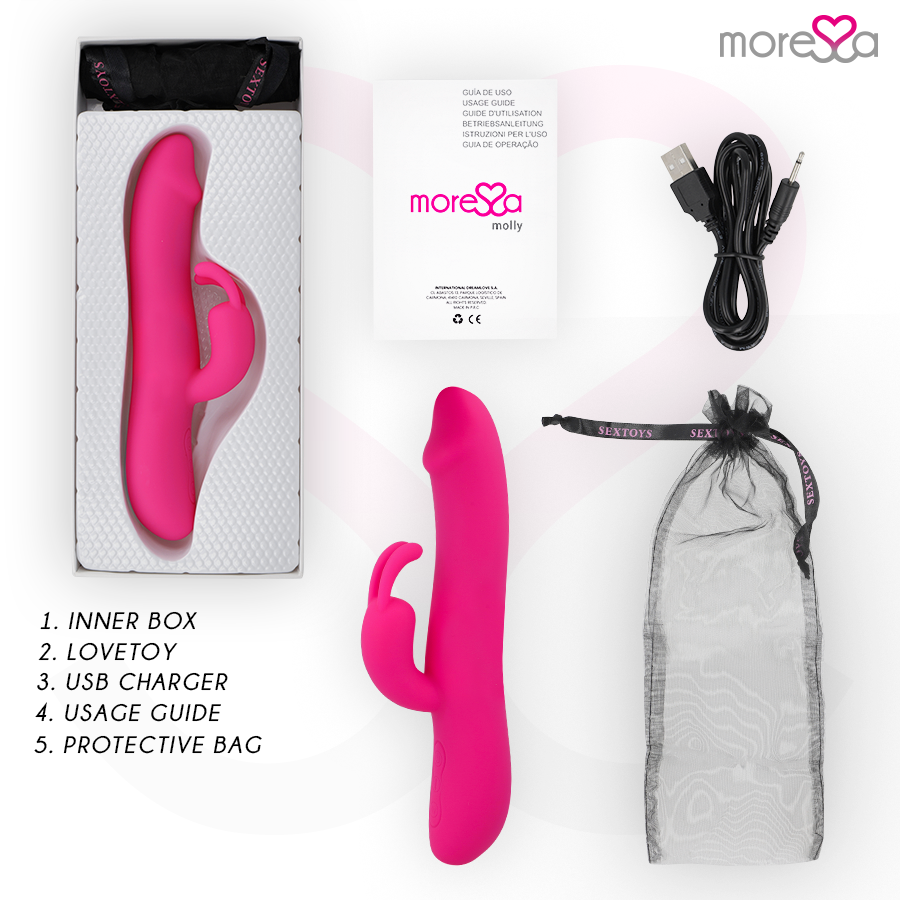 Molly Premium Silicone Rabbit Vibrator | 20.5 cm x 3.5 cm | MORESSA