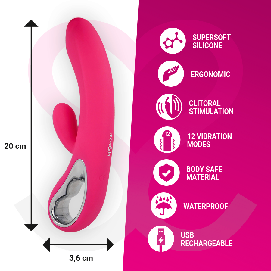 Troy Silicone Rabbit Vibrator – 20 cm – MORESSA (Rechargeable)