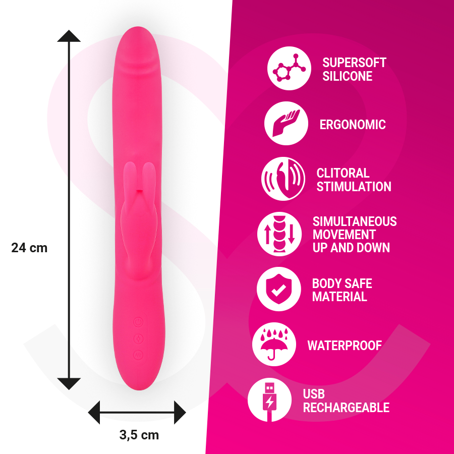 Warren Rolling Rabbit – Rechargeable Silicone Vibrator – 25.5 cm – MORESSA