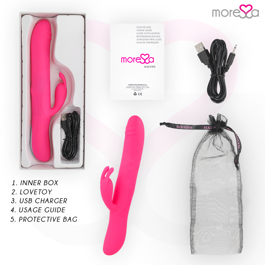 Warren Rolling Rabbit – Rechargeable Silicone Vibrator – 25.5 cm – MORESSA