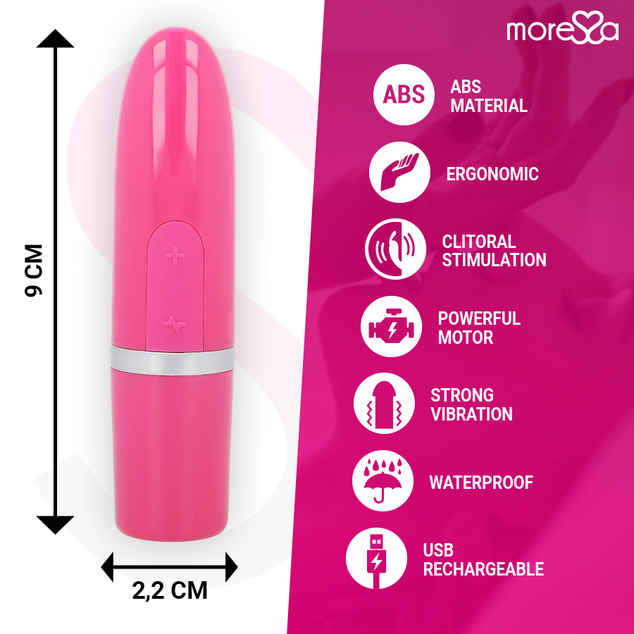 Lipstick Travel Vibrator 9.0 cm x 2.2 cm – Ivy Pink – MORESSA