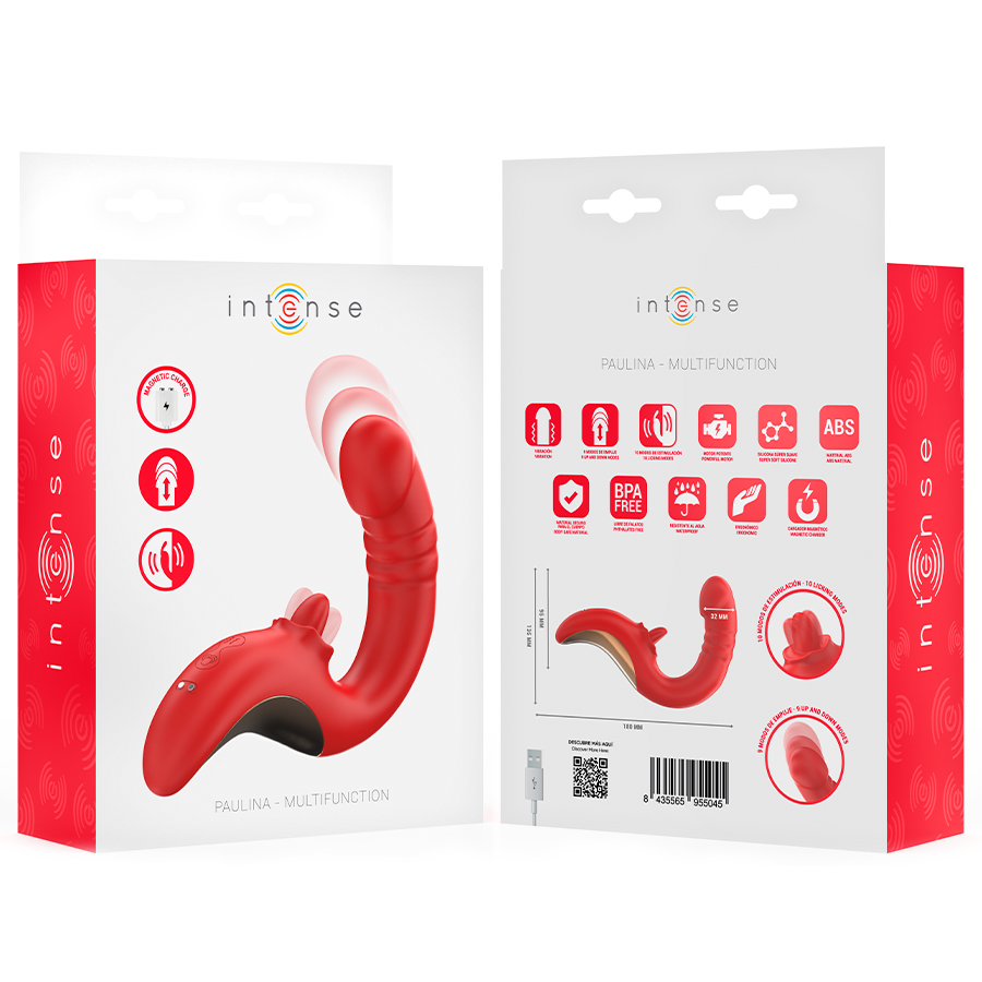 U-Shaped Couples Vibrator Red, Dual Motors, Waterproof – INTENSE  Paulina