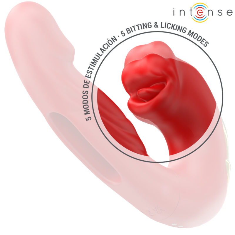 Nathy Dual-Action Vibrator with Clitoral Suction - Red - INTENSE
