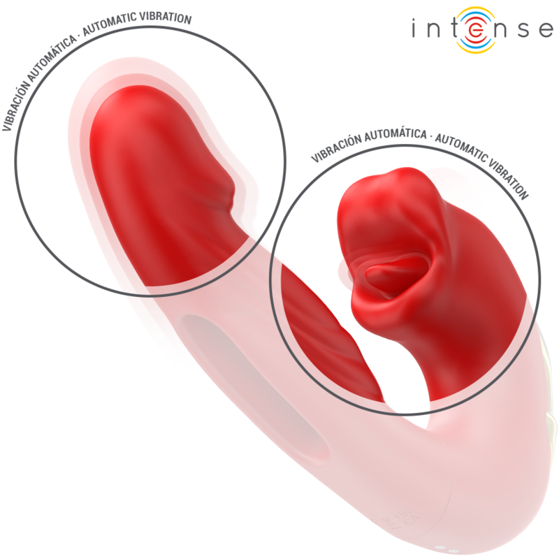 Nathy Dual-Action Vibrator with Clitoral Suction - Red - INTENSE