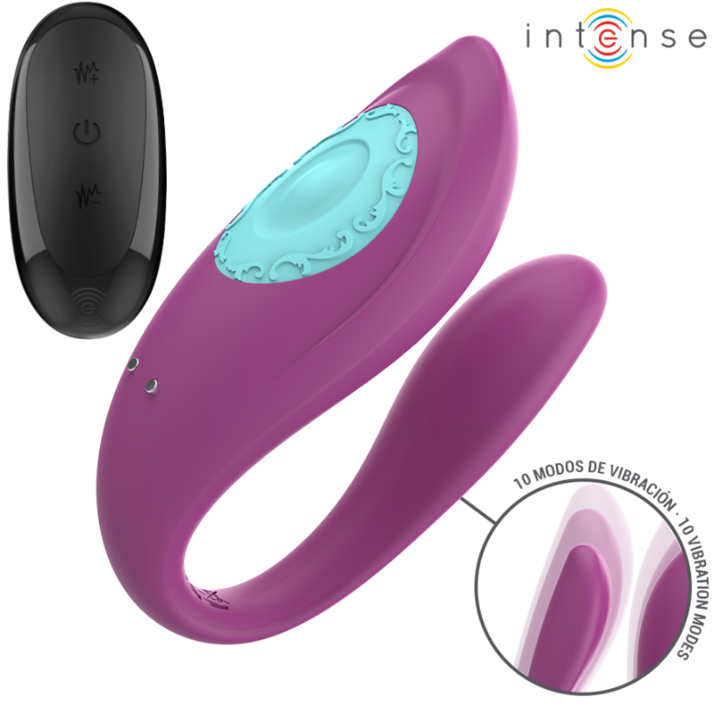 Annie U-Shaped Couples Vibrator with Remote Purple – 10 Modes – Intense