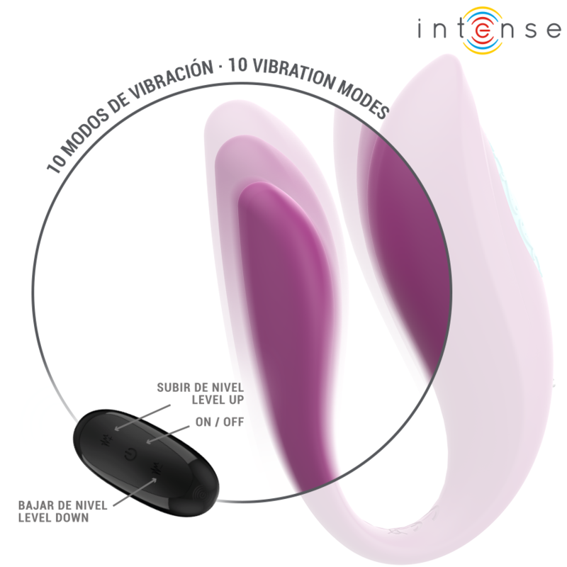 Annie U-Shaped Couples Vibrator with Remote Purple – 10 Modes – Intense