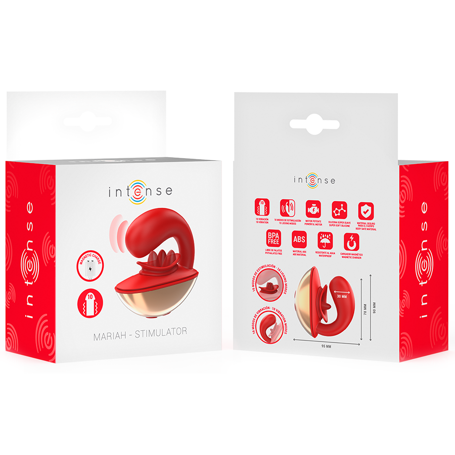 Mariah U-Shaped Couples Vibrator Red – 10 Modes – Waterproof – INTENSE