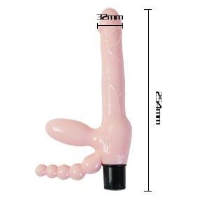 Strapless Vibrating Harness with Anal Stimulator TPR | 25.4 cm x 3.5 cm | BAILE