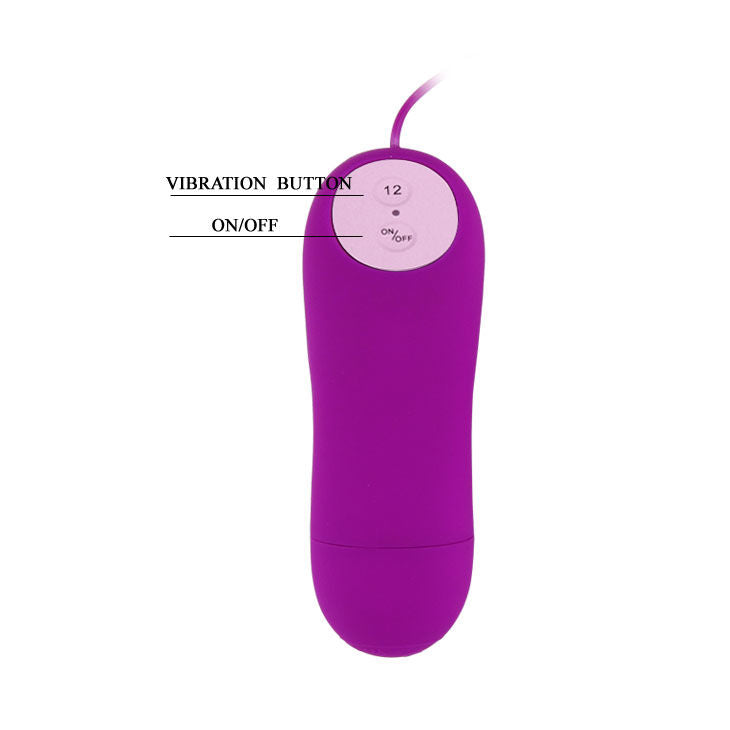 Pleasure Shell 12 Wired Vibrating Egg – Purple | 8 cm x 3 cm | BAILE