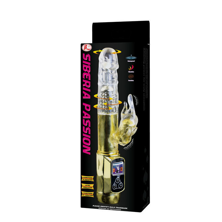 Rabbit Siberia Passion Gold | Rotating Rabbit, 5 Speeds + 5 Modes | Waterproof | Battery-Operated (3 × AAA) | BAILE