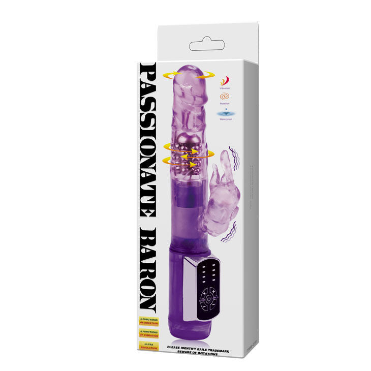Rotating Rabbit Vibrator with Beads | 23.0 cm x 3.5 cm | BAILE Rabbit Passion Baron