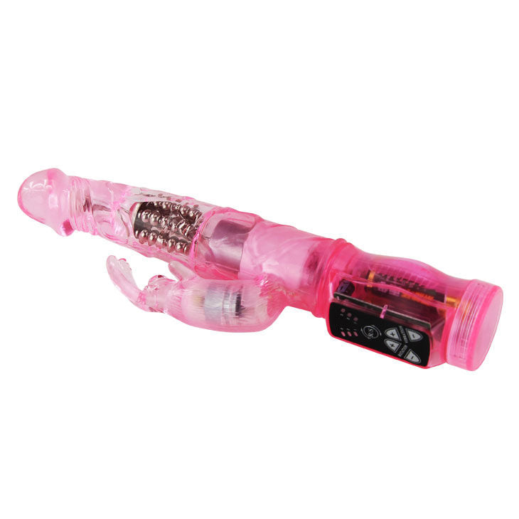 Pink Rabbit Mini Rotator – 21.5×2.8 cm, Rotating Beads