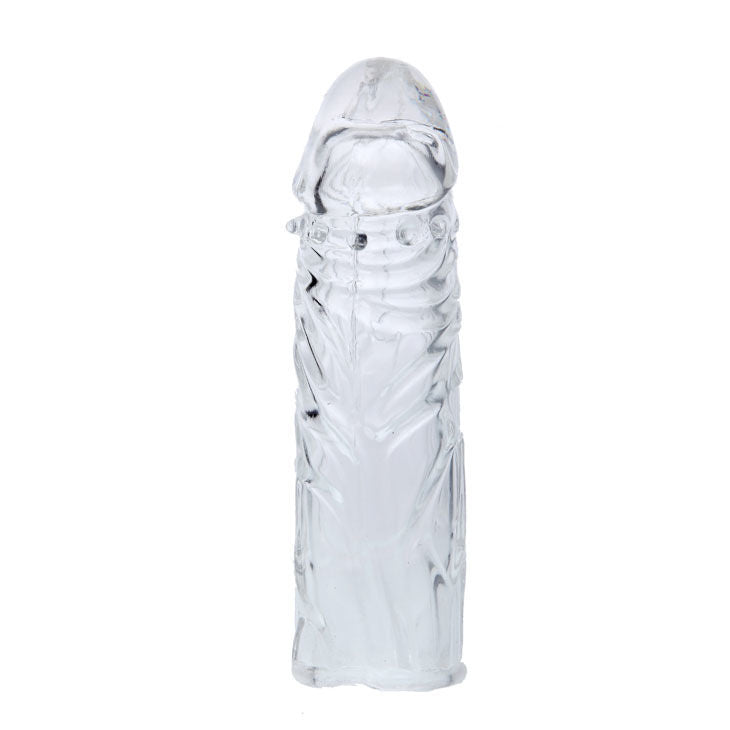 Transparent Silicone Penis Cover with Stimulating Nodules | 13 cm insertable, 14.2 cm total | BAILE