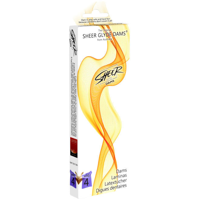 SHEER GLYDE Wild Blackberry Latex Dental Dams – 25 × 15 cm – 4 units