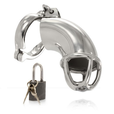 Stainless steel chastity cage with ring | 38 mm ID × 45 mm | METAL HARD