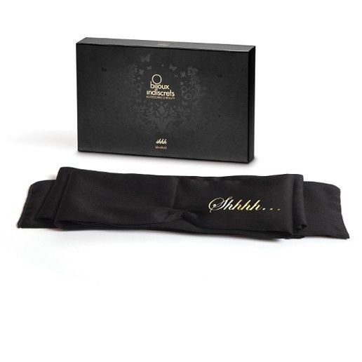 Shhh Satin Blindfold Mask | Reversible “Ohhh/Shhh” Ribbon | BIJOUX