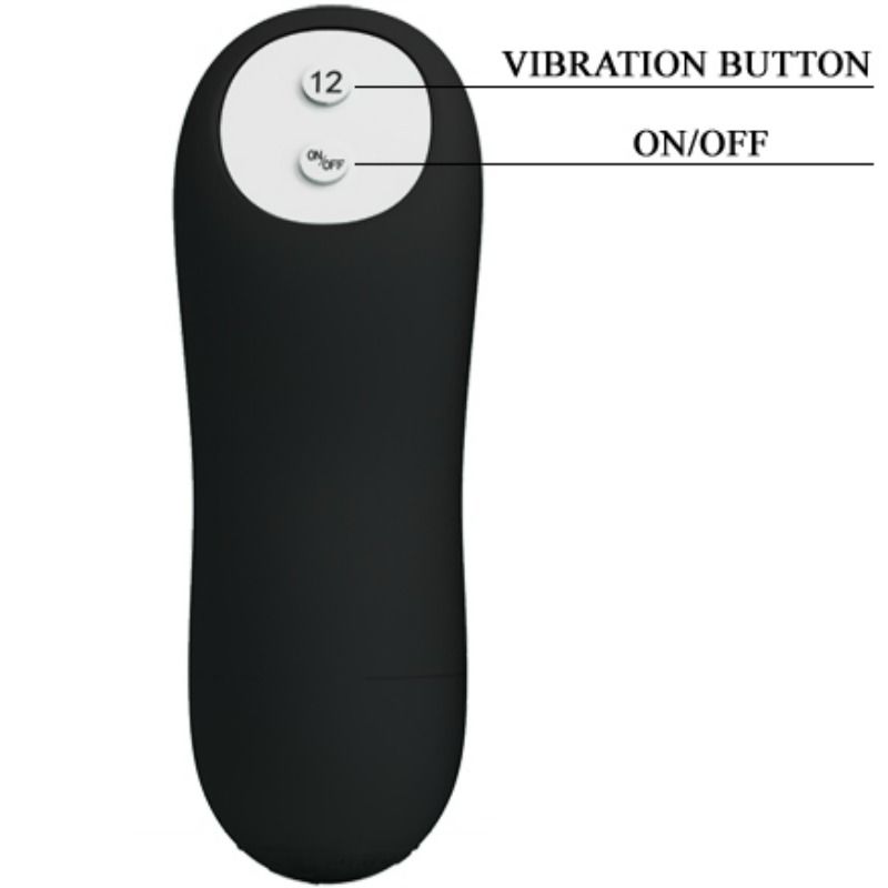 PRETTY LOVE - ANAL PLUG SILICONE EXTRA STIMULATION AND 12 VIBRATION MODES BLACK REMOTE CONTROL