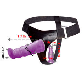 Double Penetration Strap-On with G-Spot Dildo 17 cm Lilac – Baile