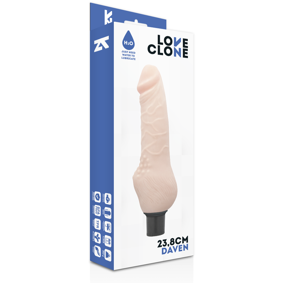 Daven Self-Lubricating Realistic Vibrator | 23.8 cm x 3.8 cm | LOVECLONE