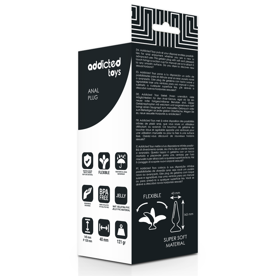 ANAL PLUG 14.5 cm x 4 cm BLACK - ADDICTED TOYS