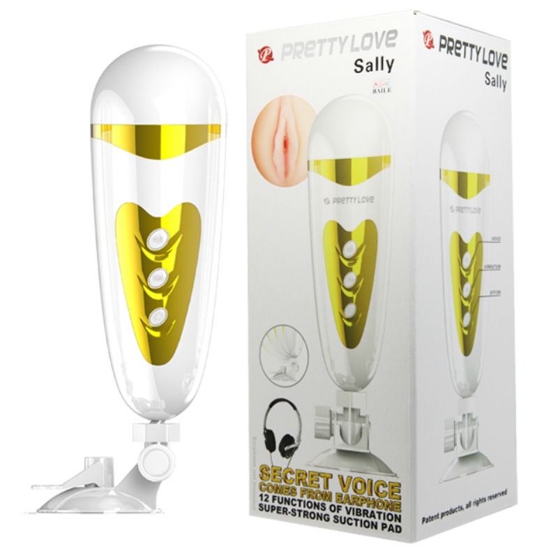 Sally Vibrating Stroker with Sound & Suction Cup | 12 Modes | Pretty Love