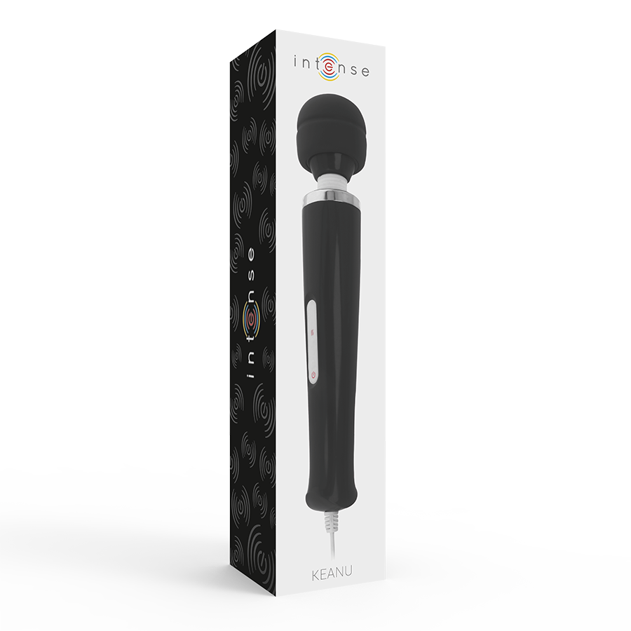 Keanu Wand Massager Black, 8 Modes, Mains Powered - Intense