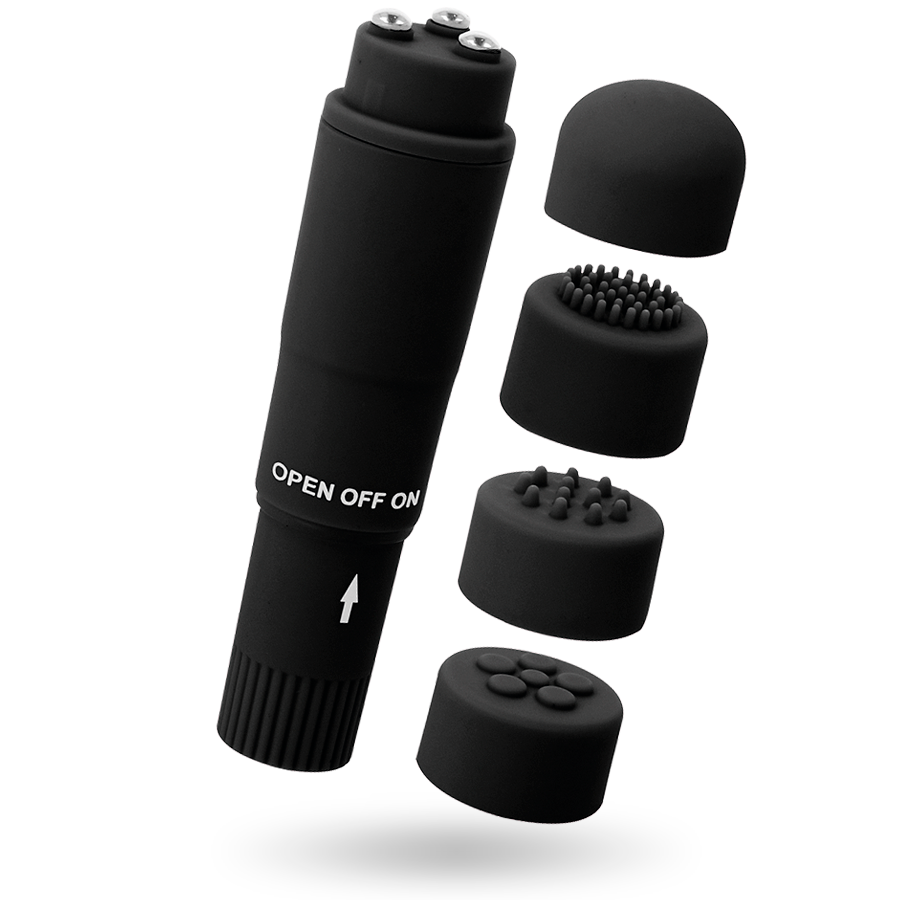 Kurt Pocket Massager Black – 10.7 cm, Multi‑Head