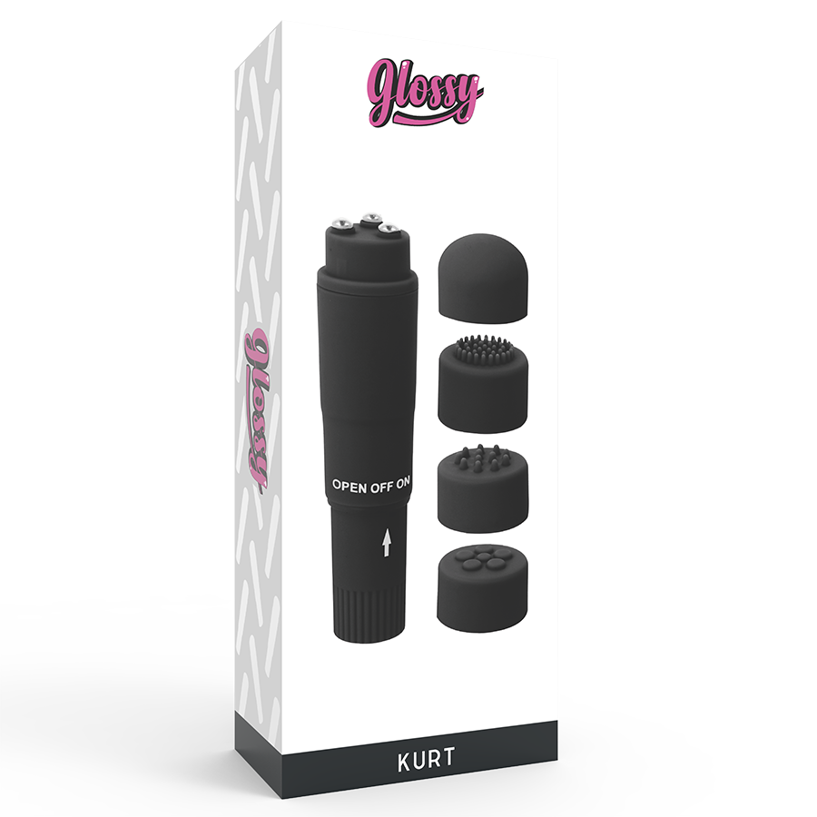 Kurt Pocket Massager Black – 10.7 cm, Multi‑Head
