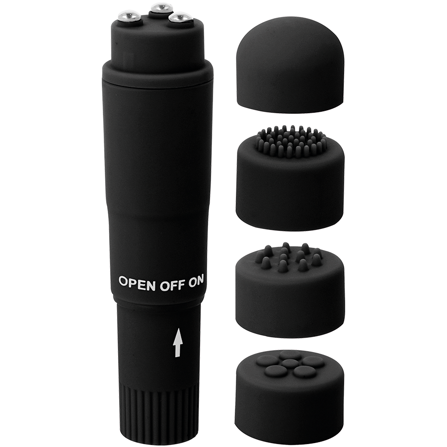 Kurt Pocket Massager Black – 10.7 cm, Multi‑Head