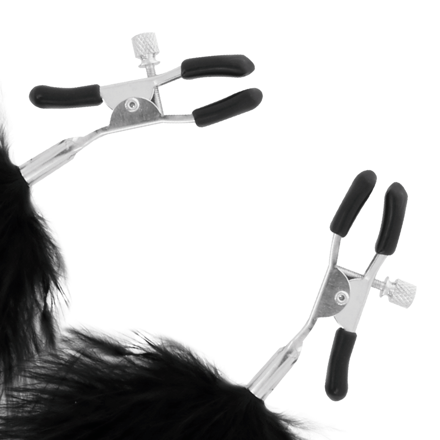 Pom-Pom Nipple Clamps, Adjustable, Nickel-Free – DARKNESS