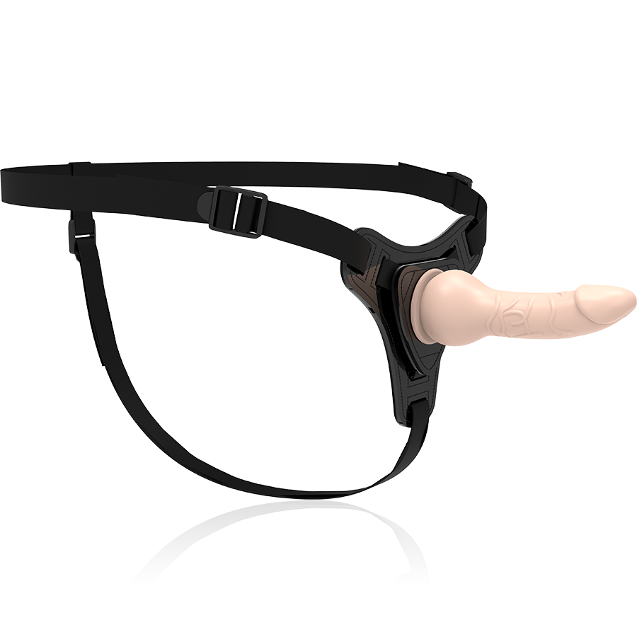 Strap-On Harness with Realistic Silicone Dildo 16 cm Flesh – Fetish Submissive