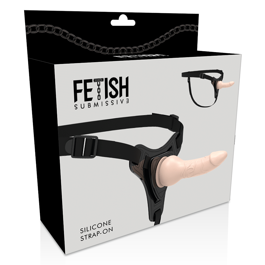 Strap-On Harness with Realistic Silicone Dildo 16 cm Flesh – Fetish Submissive