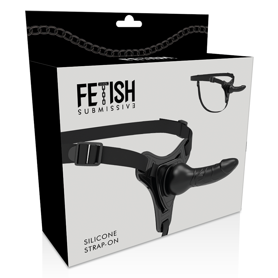 Realistic Silicone Strap-On 16 cm Black - Fetish Submissive
