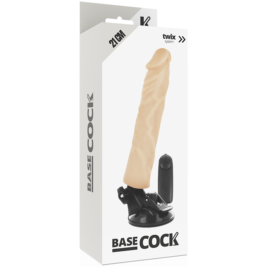 BASECOCK - REALISTIC VIBRATOR REMOTE CONTROL BLACK 21 CM -O- 4 CM