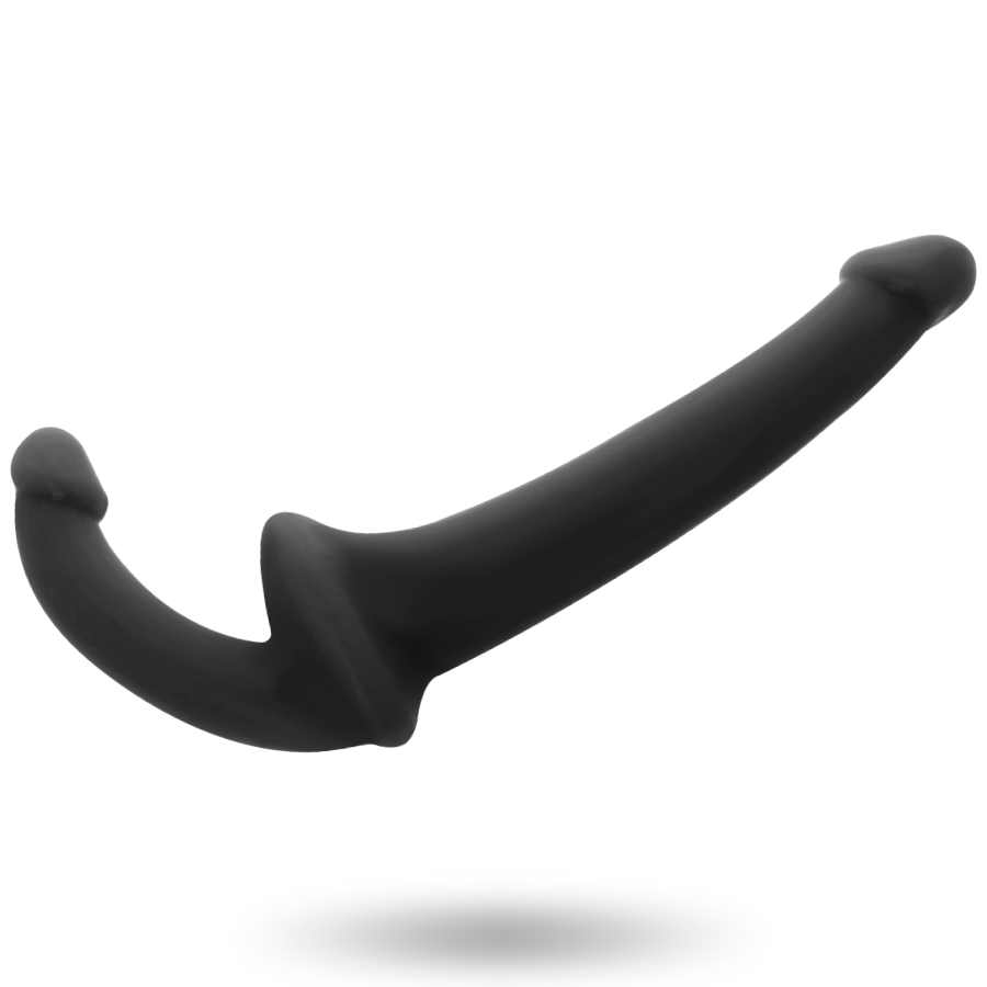 Strapless Strap-On Double Dildo 26 cm Black – Addicted Toys