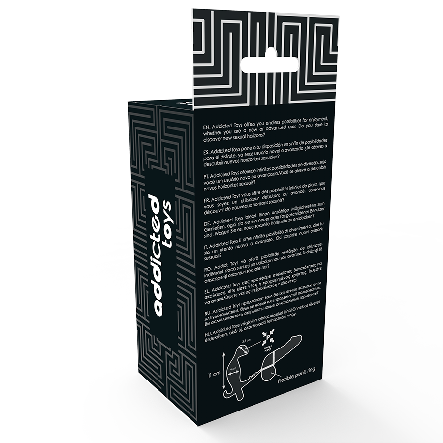 Anal Plug with Double Penis & Testicle Rings Black 11.4 × 4 cm – ADDICTED TOYS