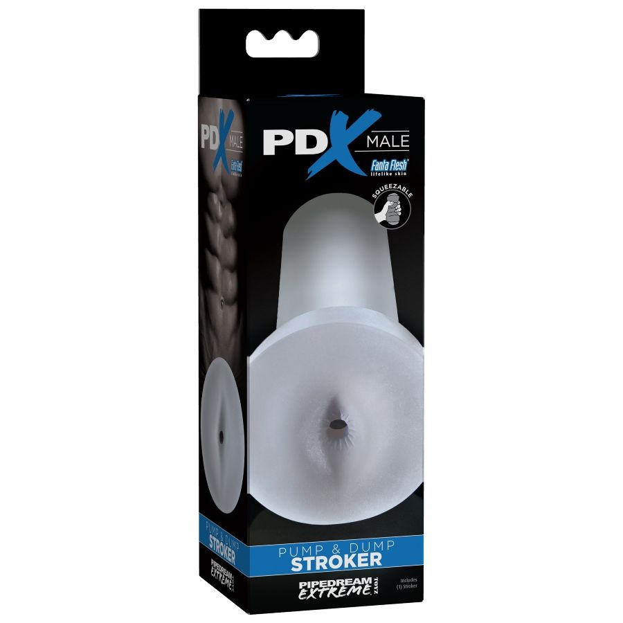 Pump and Dump Textured Stroker – Clear – PDX Male