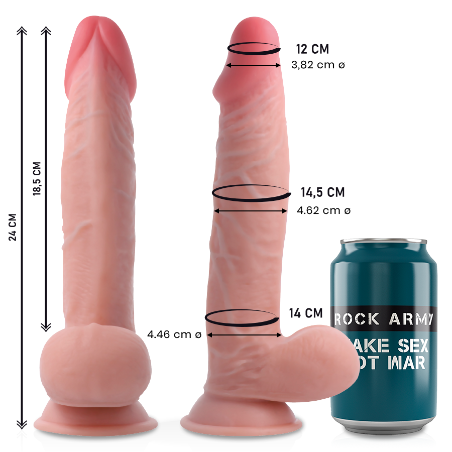 Dual-Density Sherman Dildo 24 cm × 4.6 cm – ROCKARMY