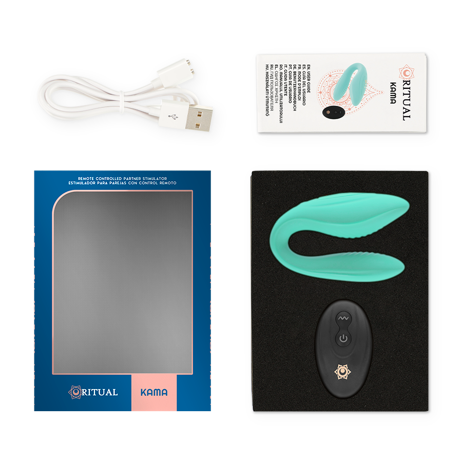 Kama Couples Vibrator with Remote – Aqua – RITHUAL