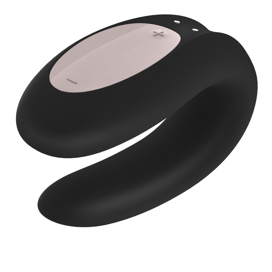 Satisfyer Double Joy with App – U-Shaped Couples Vibrator Purple/ Black, 2 Motors, Waterproof –