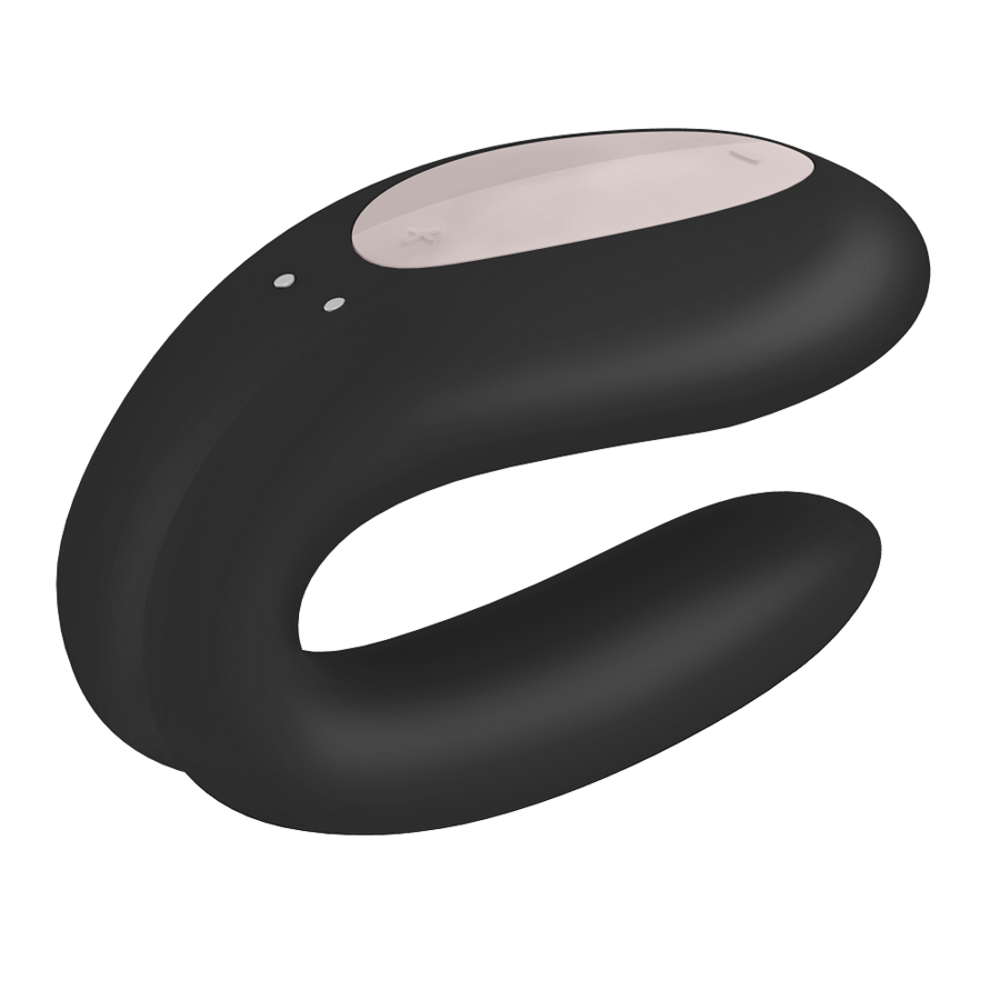 Satisfyer Double Joy with App – U-Shaped Couples Vibrator Purple/ Black, 2 Motors, Waterproof –