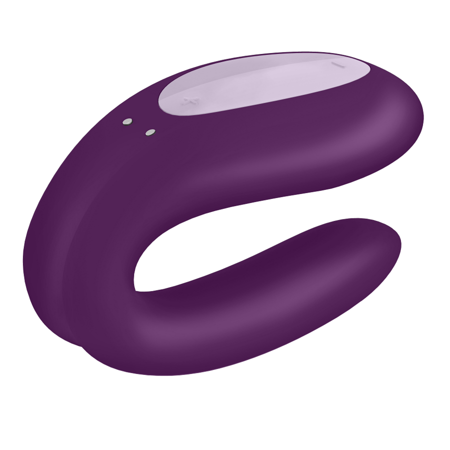 Satisfyer Double Joy with App – U-Shaped Couples Vibrator Purple/ Black, 2 Motors, Waterproof –