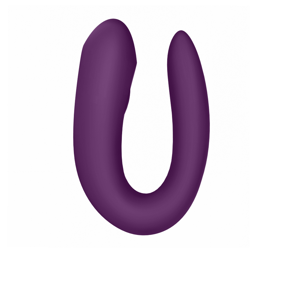 Satisfyer Double Joy with App – U-Shaped Couples Vibrator Purple/ Black, 2 Motors, Waterproof –