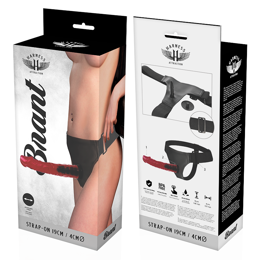 Realistic Strap-On Harness | 19.0 cm x 4.0 cm | Harness Attraction Brant